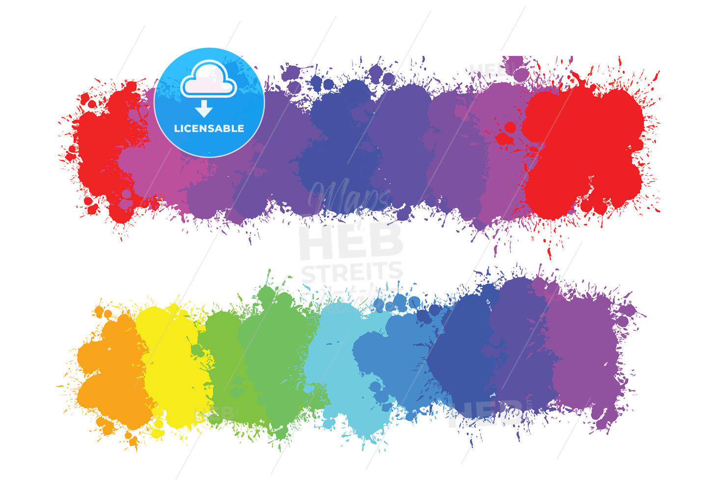 hand-drawn colourful gradient of splashes – instant download