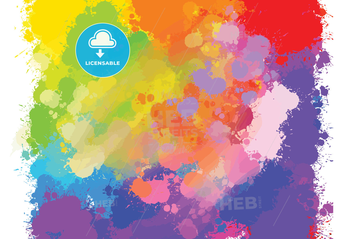 hand-drawn colourful splashes background – instant download