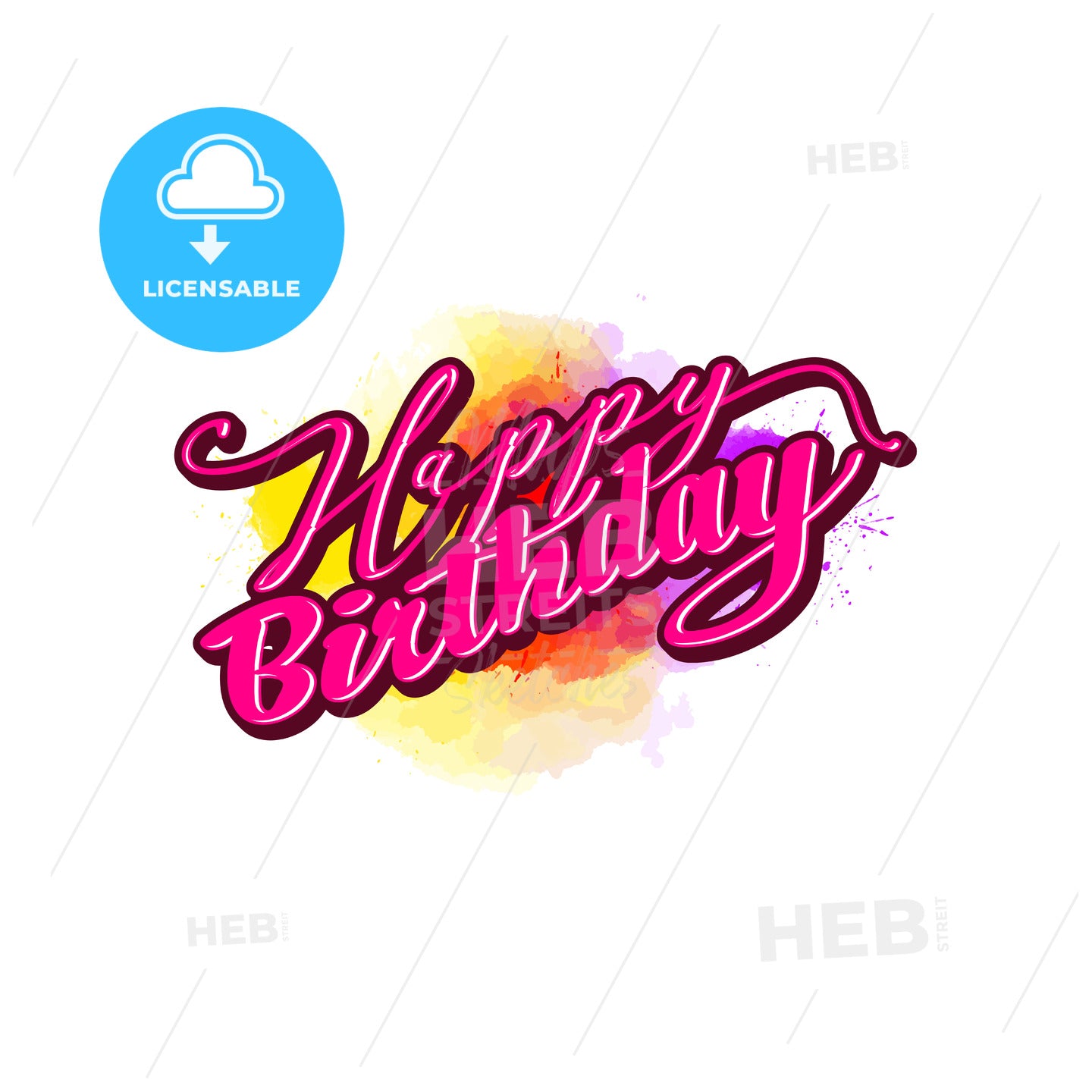 happy birthday lettering – instant download