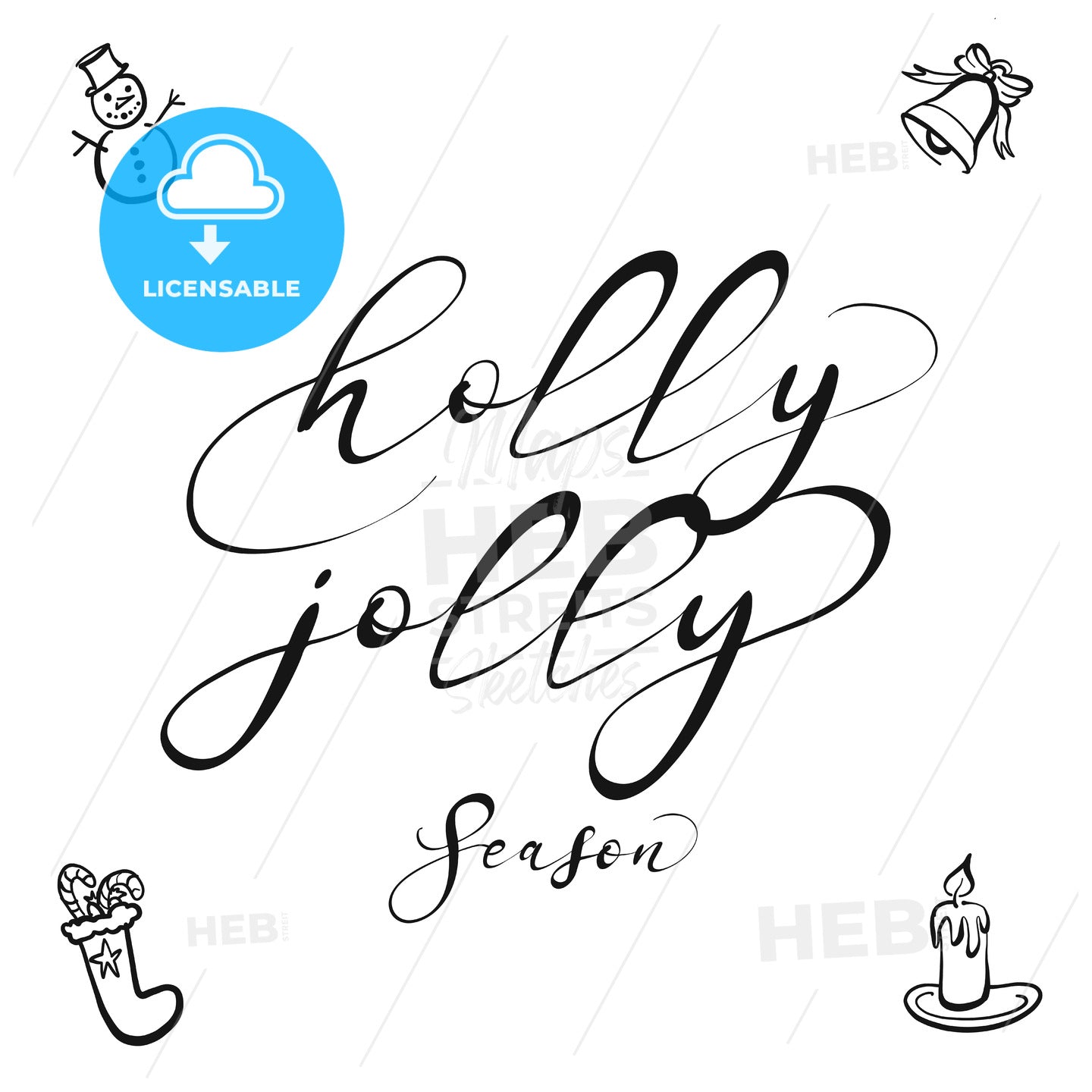 holly jolly lettering – instant download