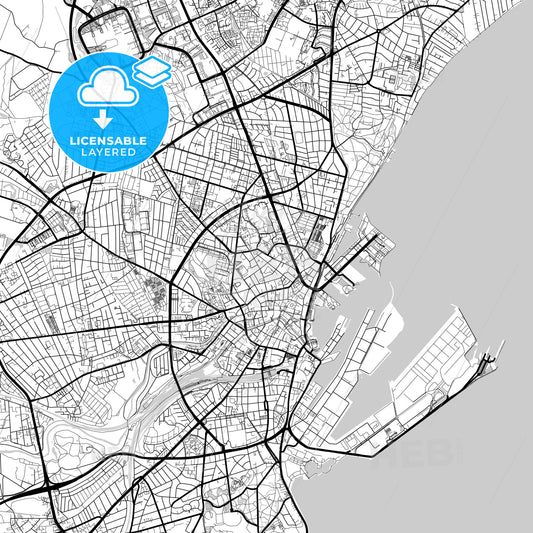 Layered PDF map of Aarhus Municipality, Denmark