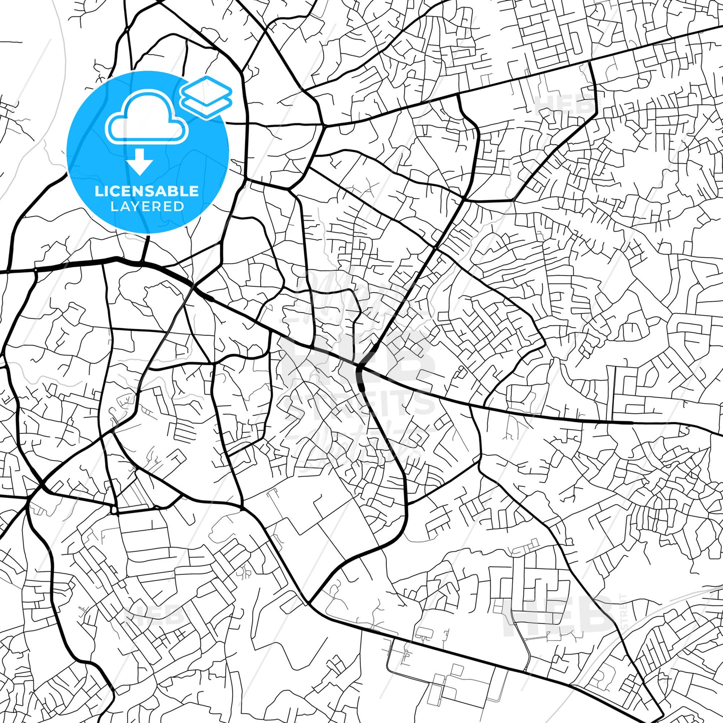 Layered PDF map of Abeokuta, Nigeria