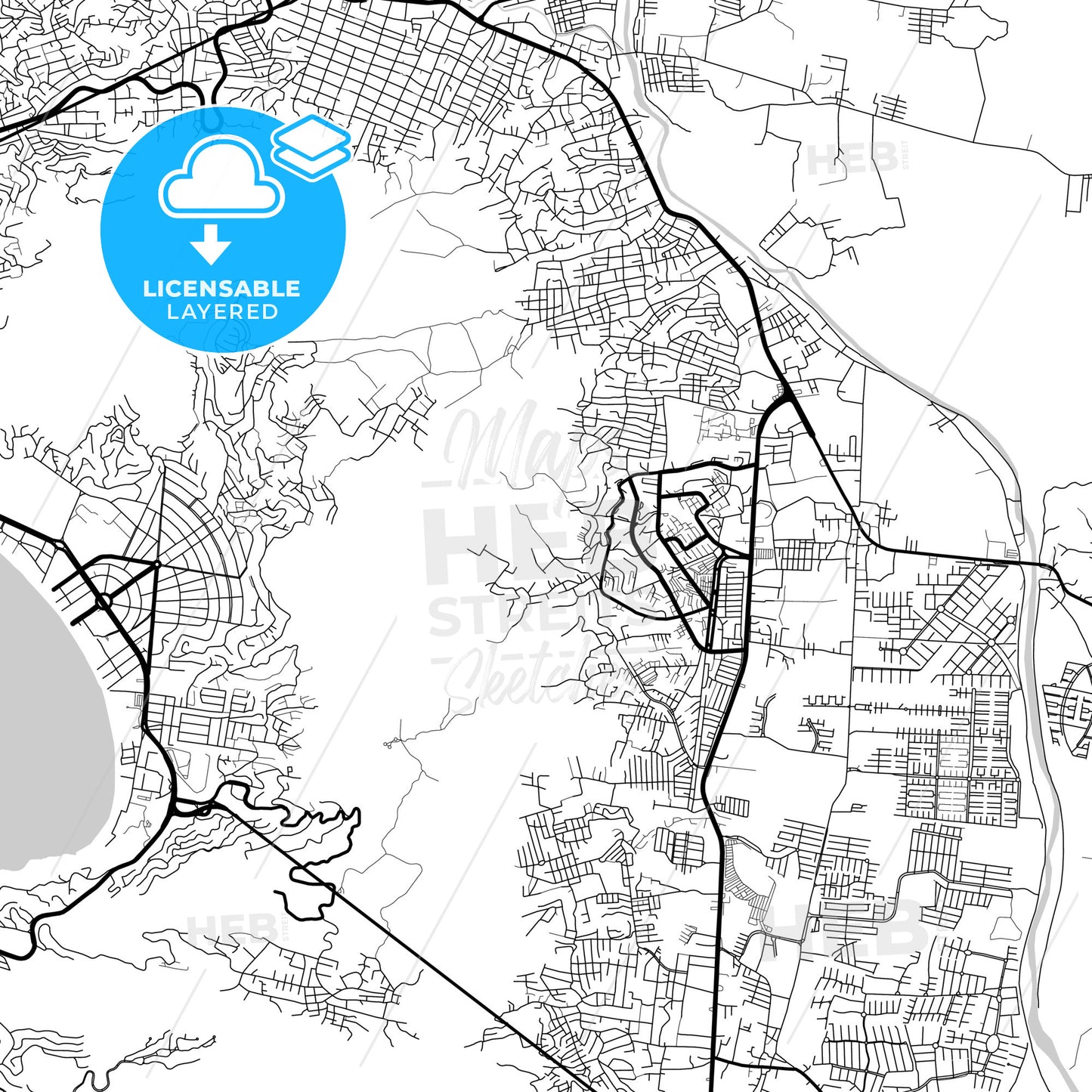 Layered PDF map of Acapulco, Guerrero, Mexico