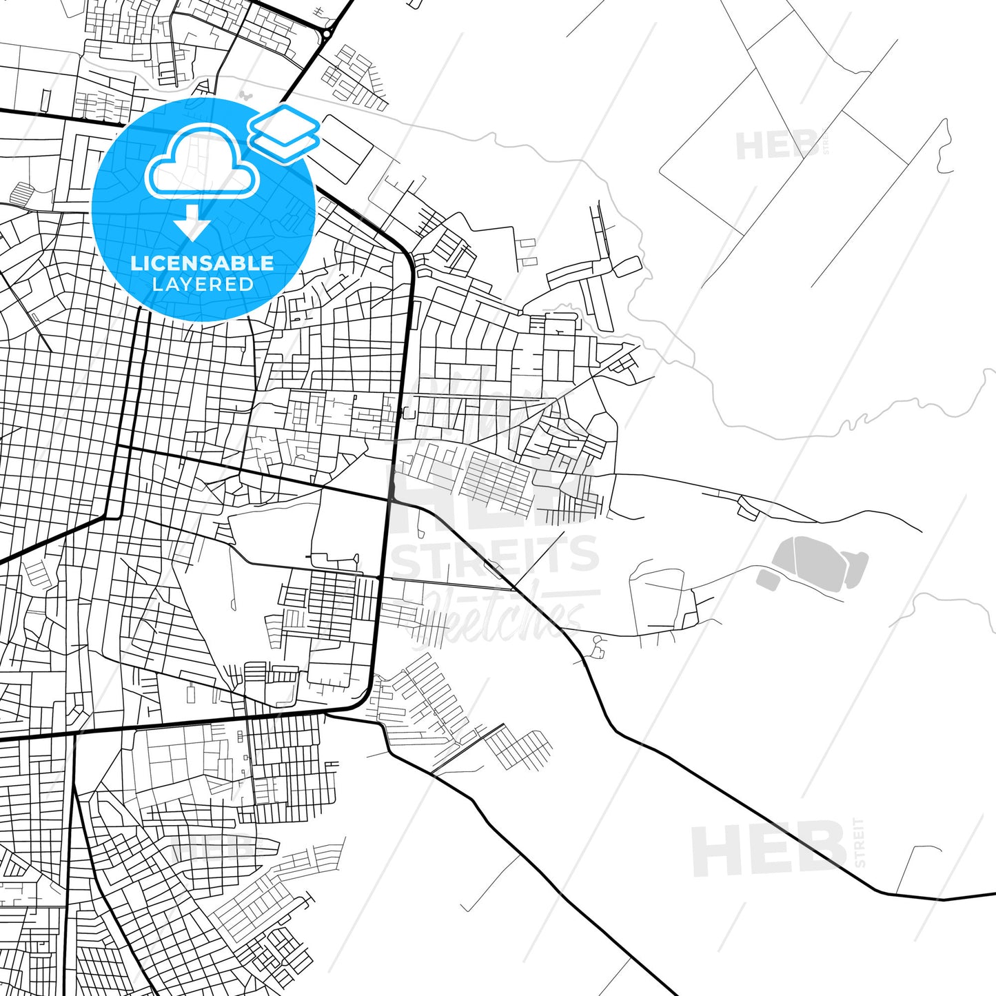 Layered PDF map of Acarigua, Venezuela