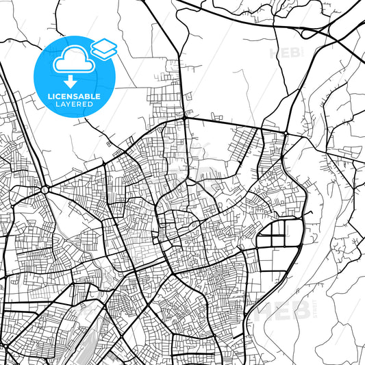 Layered PDF map of Adapazarı, Sakarya, Turkey