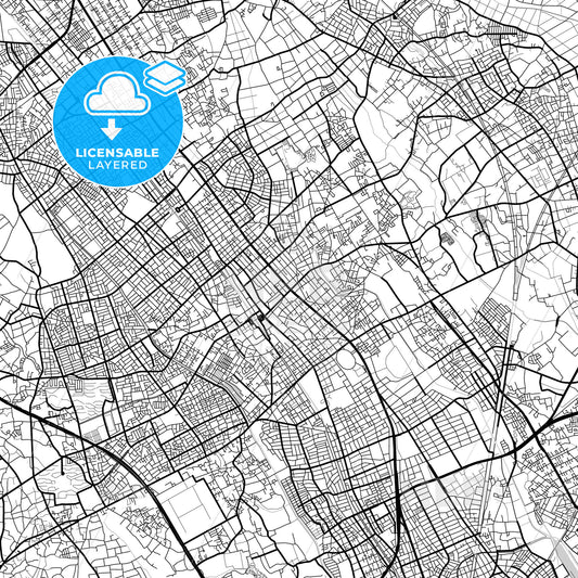 Layered PDF map of Ageo, Saitama, Japan