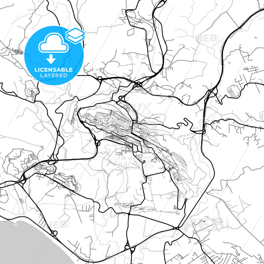 Layered PDF map of Agrigento, Sicily, Italy