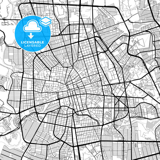 Layered PDF map of Aguascalientes, Aguascalientes, Mexico