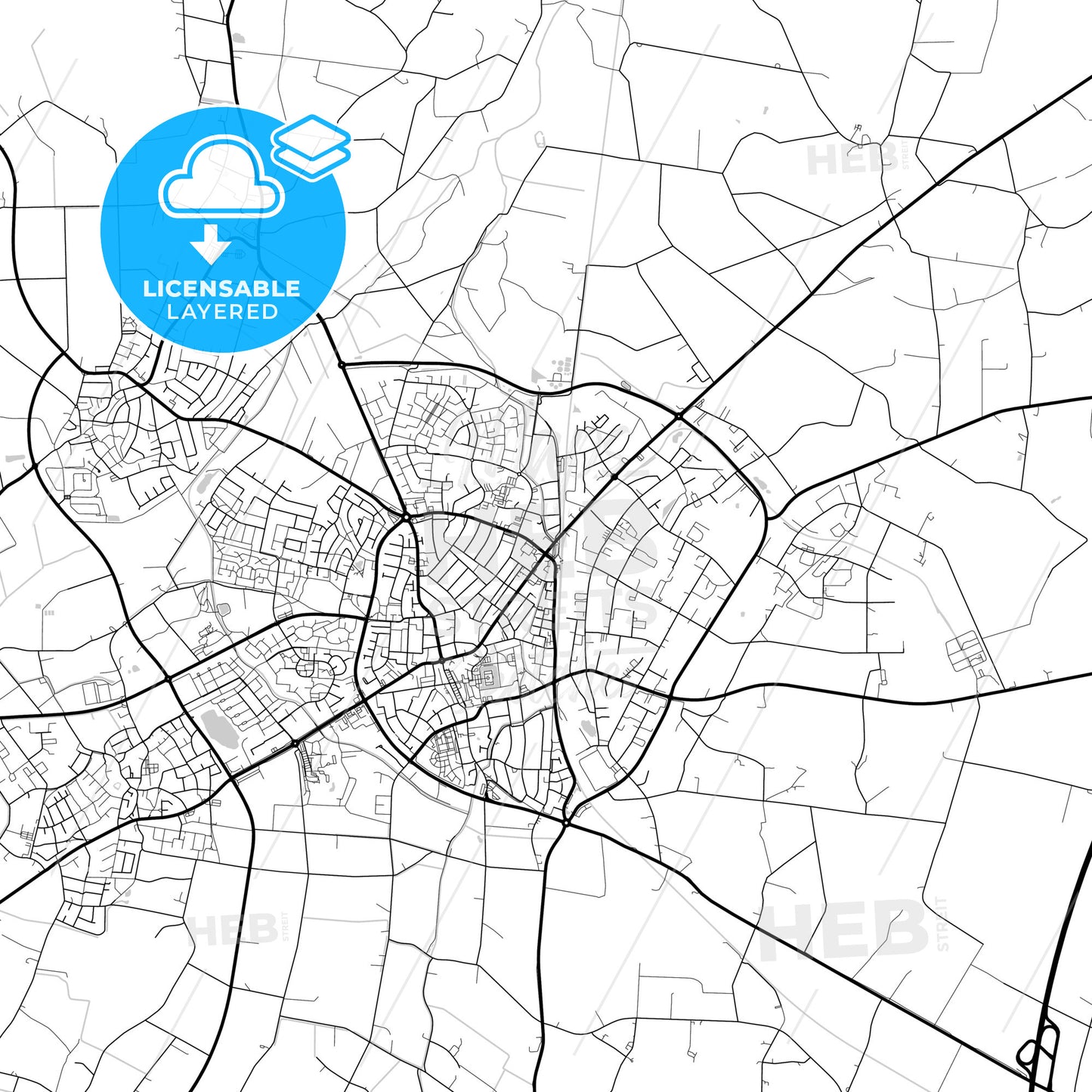 Layered PDF map of Ahaus, North Rhine-Westphalia, Germany