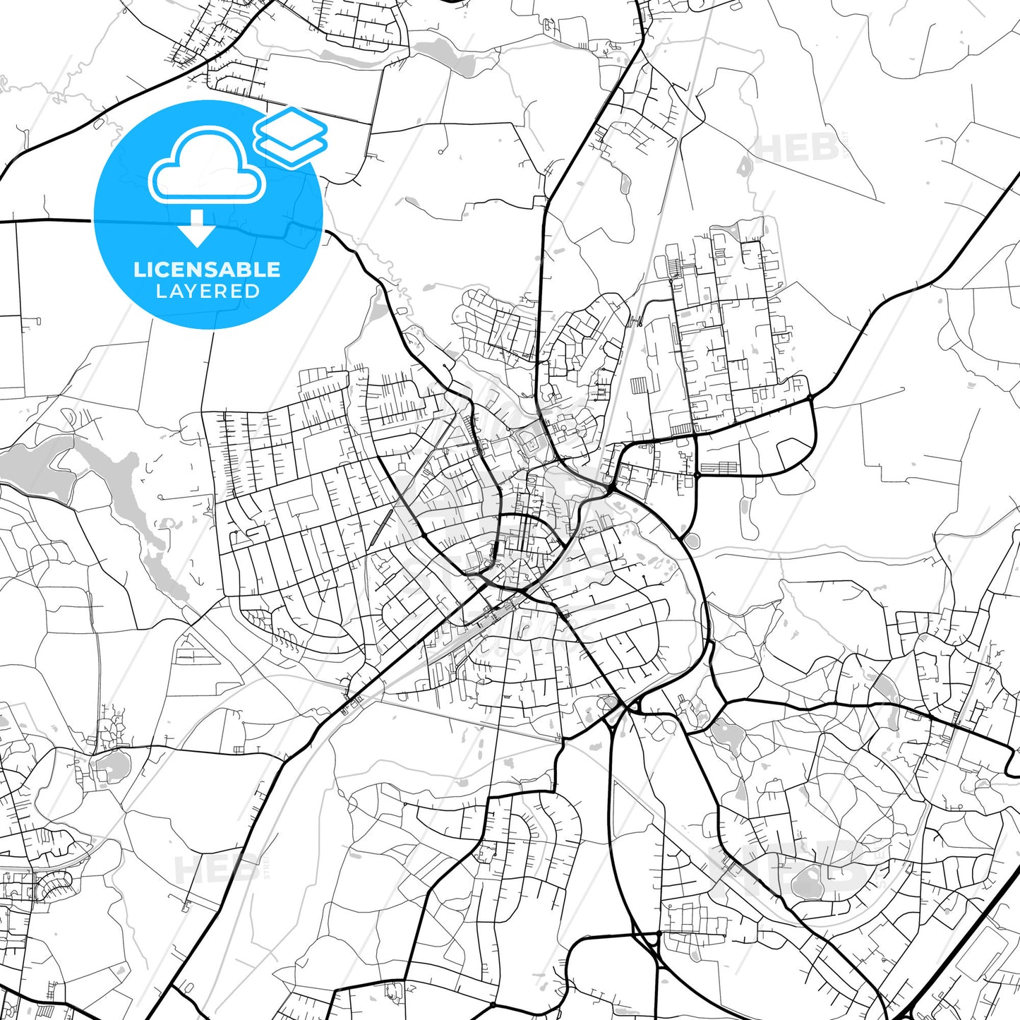 Layered PDF map of Ahrensburg, Schleswig-Holstein, Germany