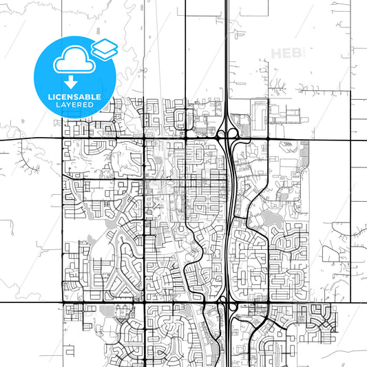 Layered PDF map of Airdrie, Alberta, Canada