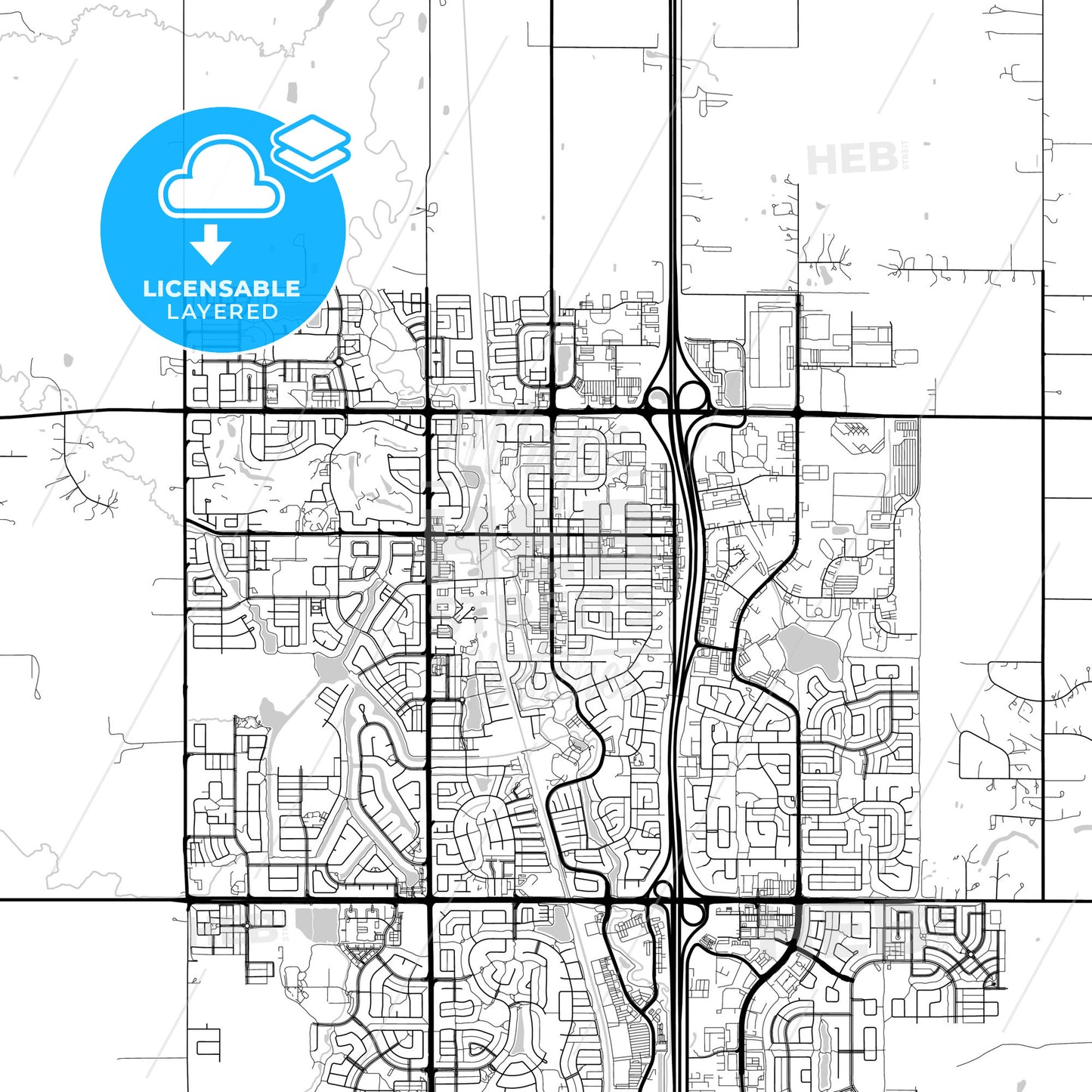 Layered PDF map of Airdrie, Alberta, Canada