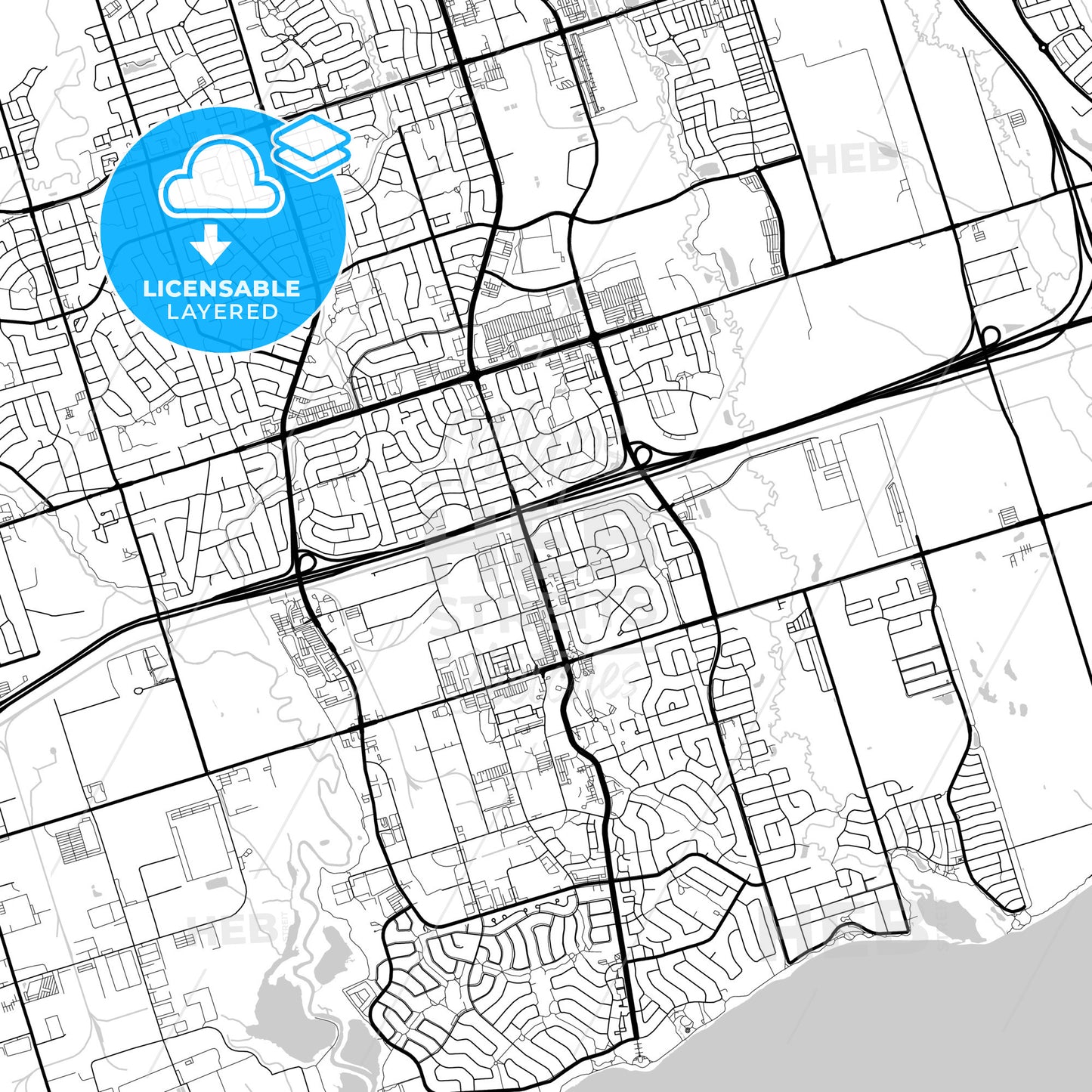 Layered PDF map of Ajax, Ontario, Canada