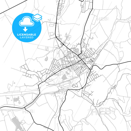 Layered PDF map of Ajka, Veszprém, Hungary