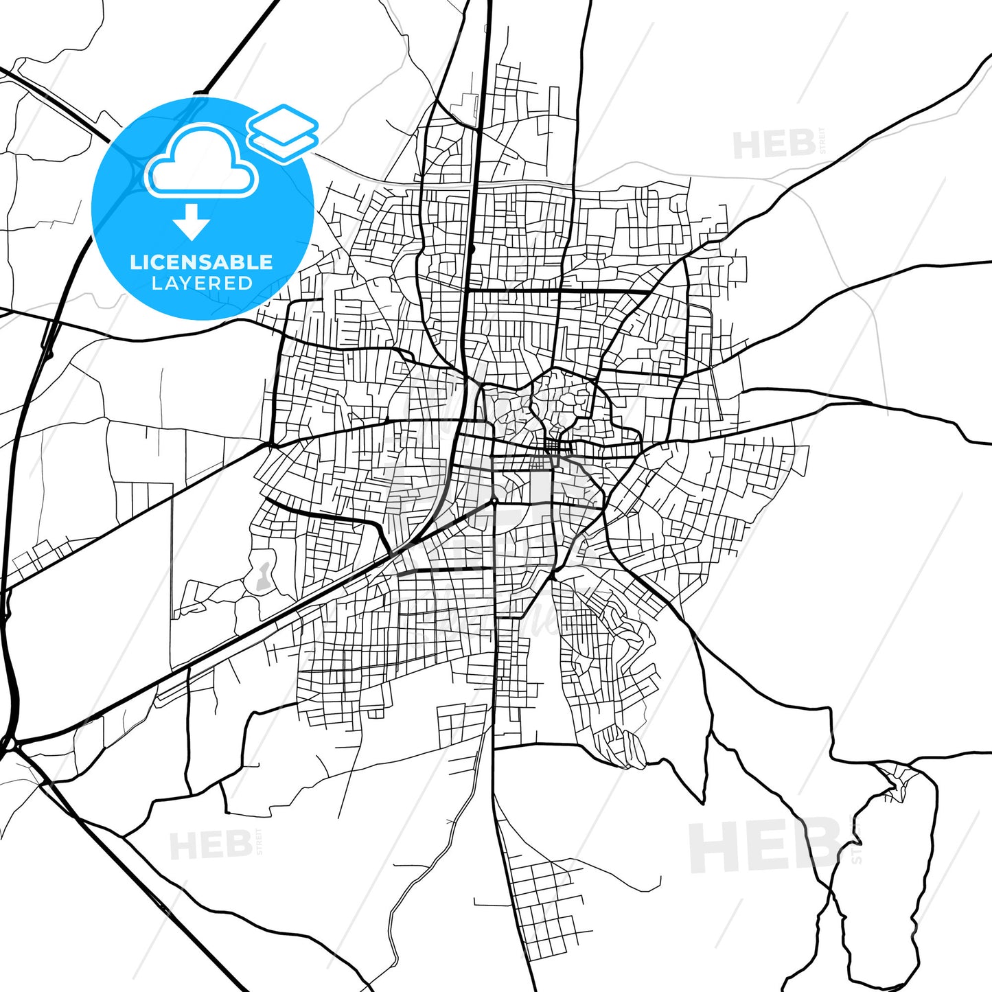 Layered PDF map of Akhisar, Manisa, Turkey