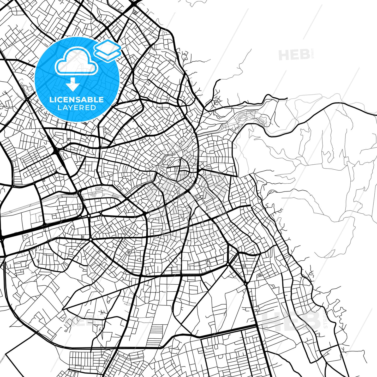 Layered PDF map of Aksaray, Aksaray, Turkey