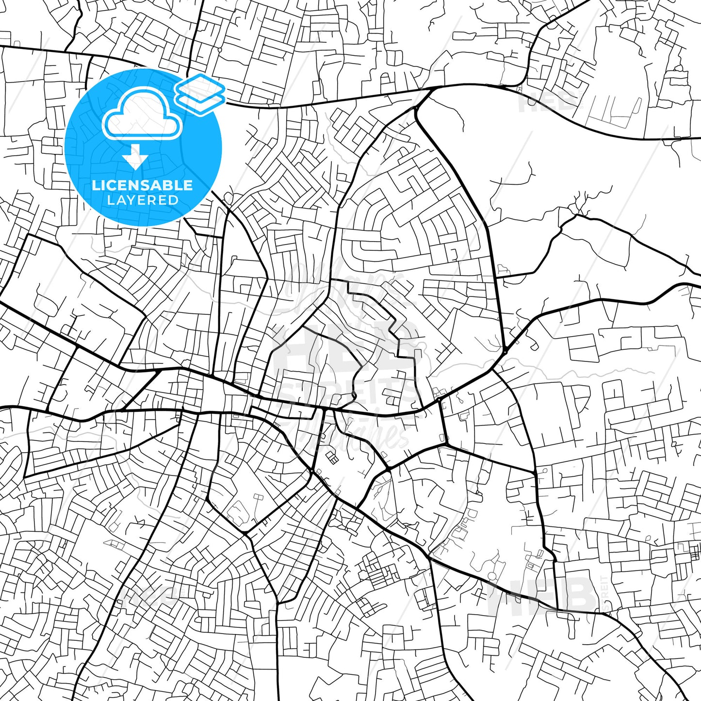 Layered PDF map of Akure, Nigeria