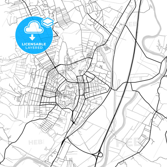 Layered PDF map of Alba Iulia, Alba, Romania