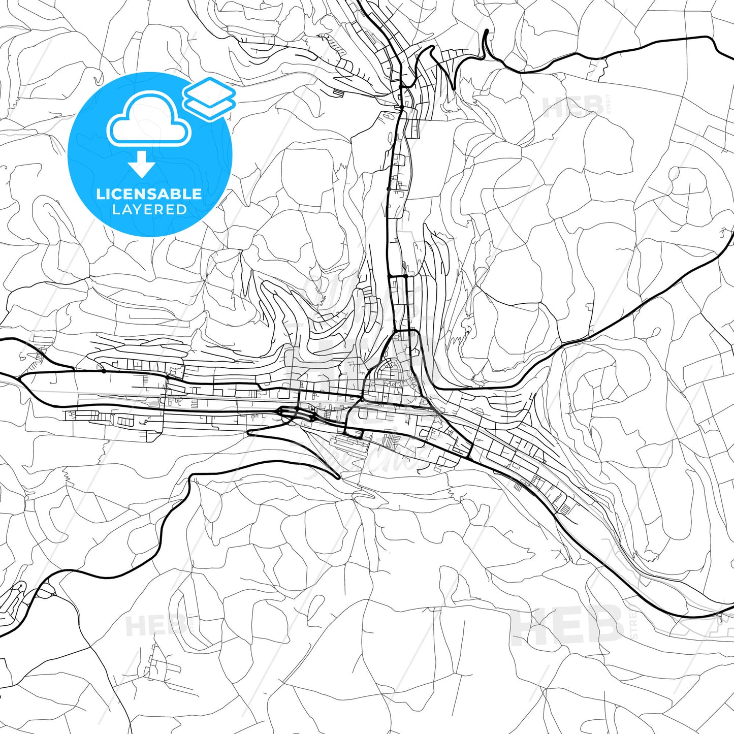 Layered PDF map of Albstadt, Baden-Wuerttemberg, Germany