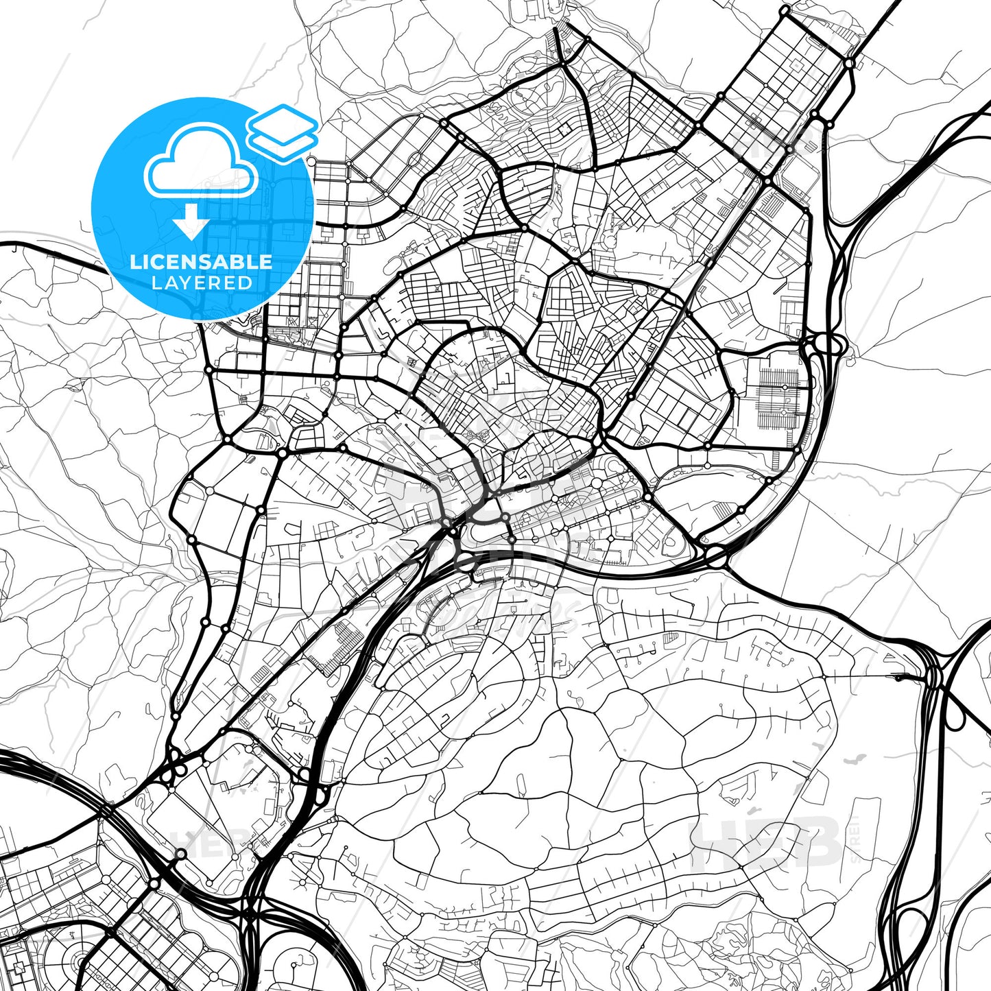 Layered PDF map of Alcobendas, Madrid, Spain