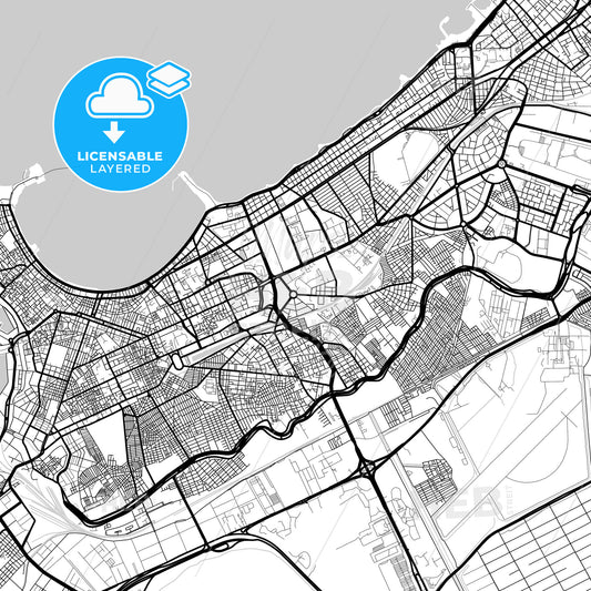 Layered PDF map of Alexandria, Egypt