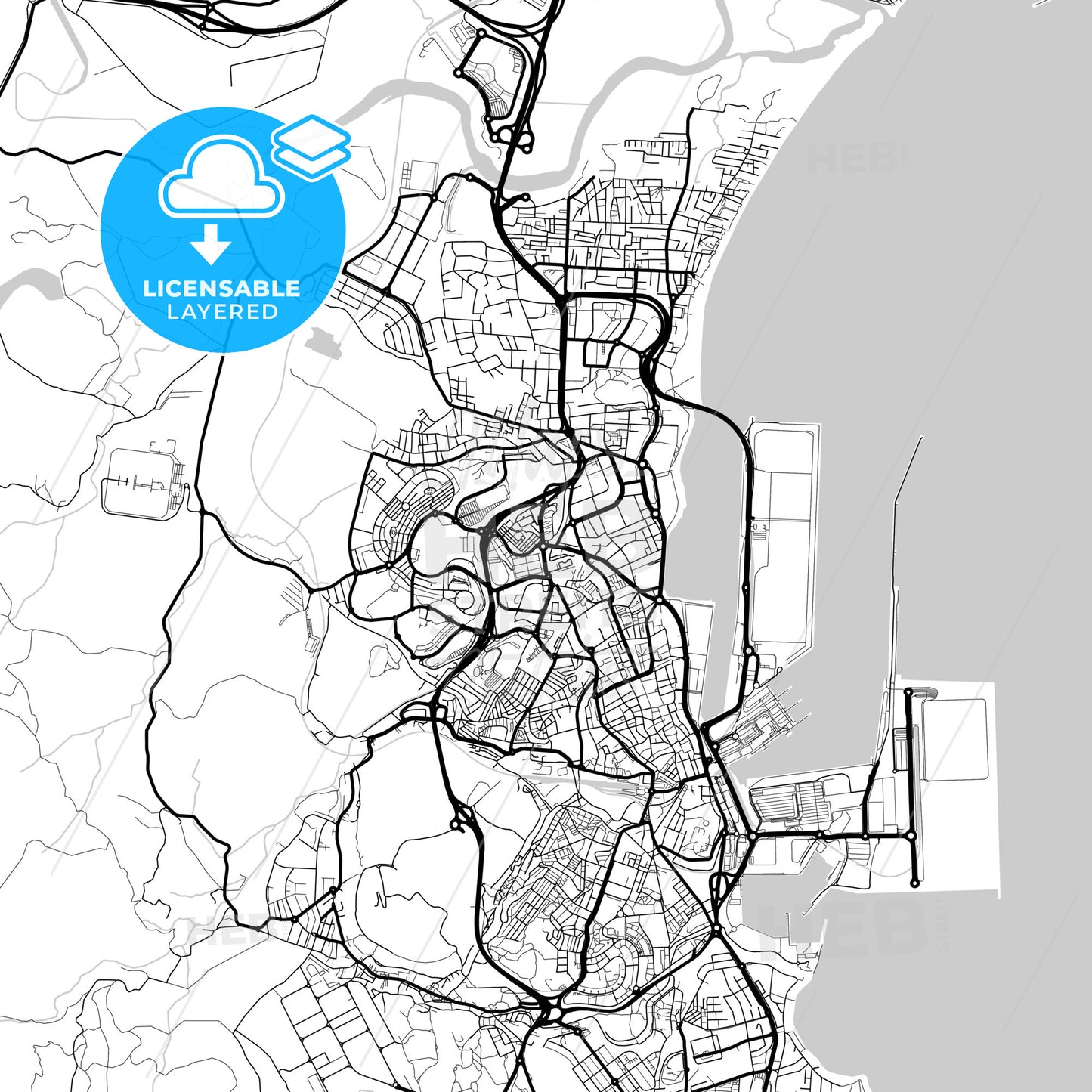 Layered PDF map of Algeciras, Cádiz, Spain