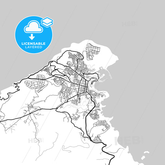 Layered PDF map of Al Hoceima, Morocco