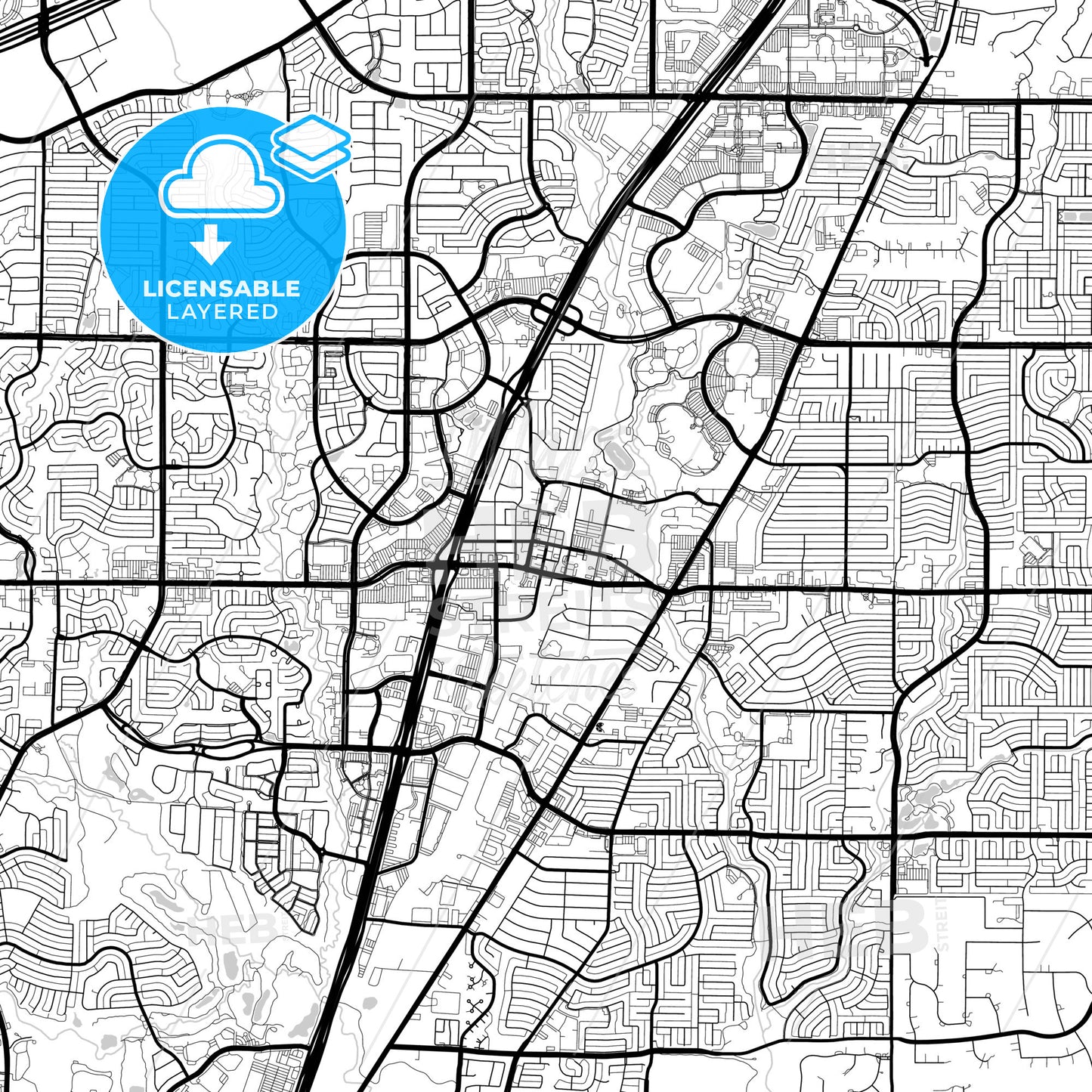 Layered PDF map of Allen, Texas, United States