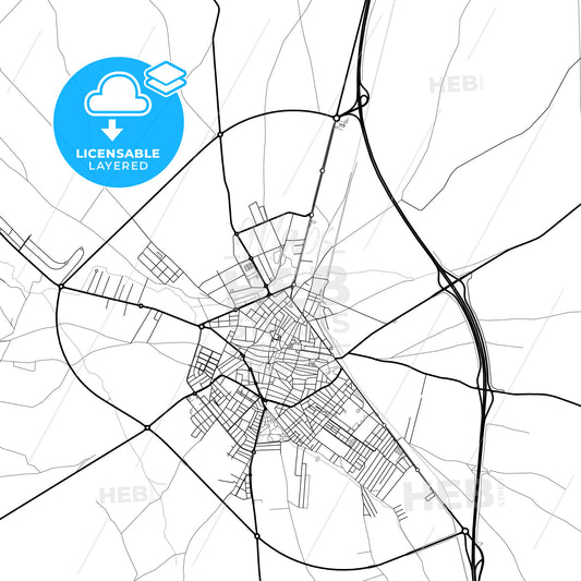 Layered PDF map of Almendralejo, Badajoz, Spain