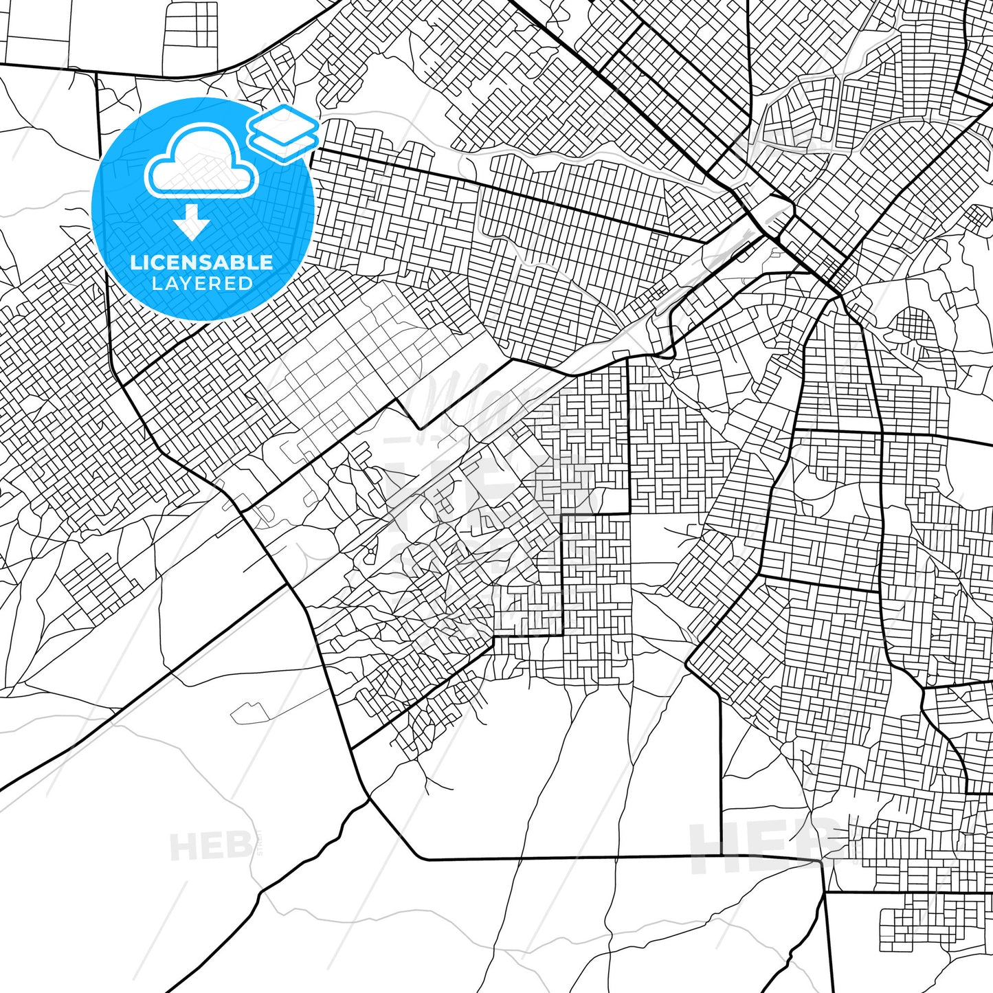 Layered PDF map of Al Qadarif, Sudan