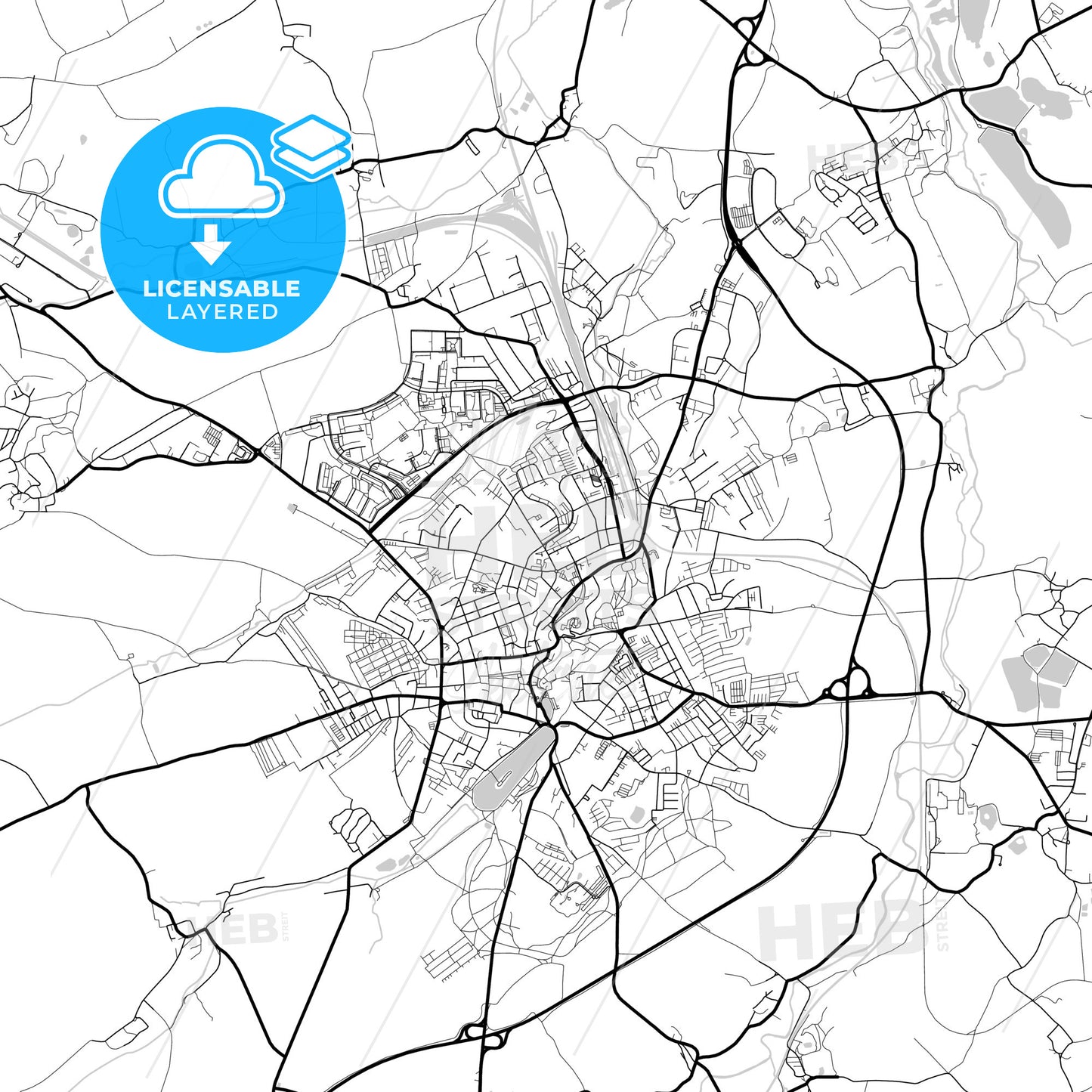 Layered PDF map of Altenburg, Thuringia, Germany