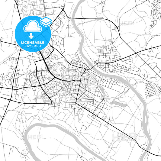 Layered PDF map of Alytus, Alytus County, Lithuania