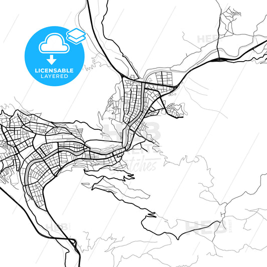 Layered PDF map of Amasya, Amasya, Turkey