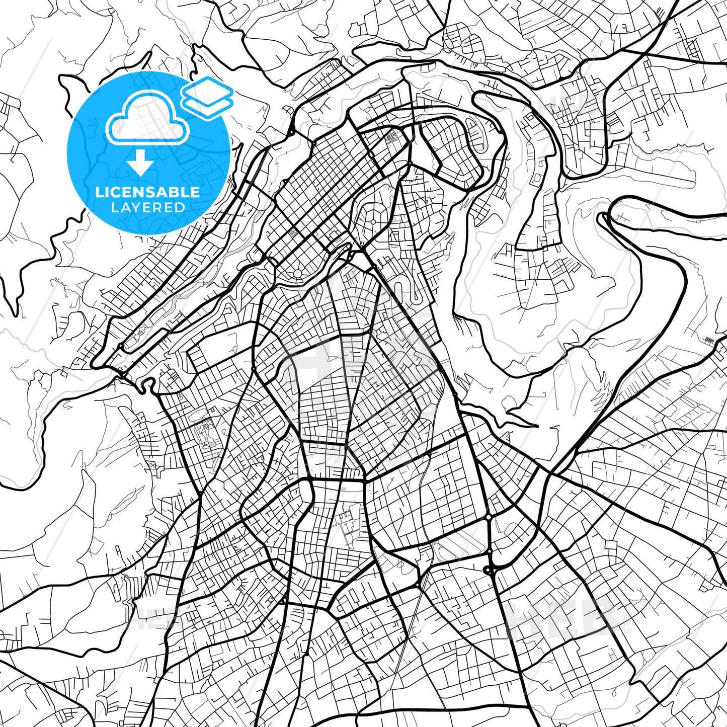 Layered PDF map of Ambato, Ecuador