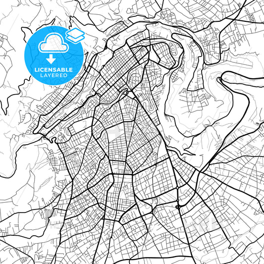 Layered PDF map of Ambato, Ecuador