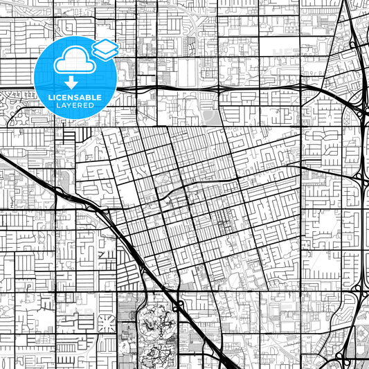 Layered PDF map of Anaheim, California, United States