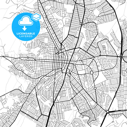 Layered PDF map of Anapolis, Brazil