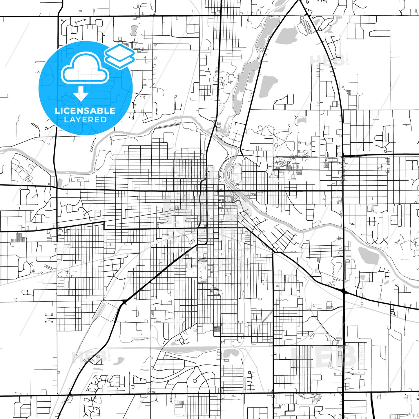 Layered PDF map of Anderson, Indiana, United States