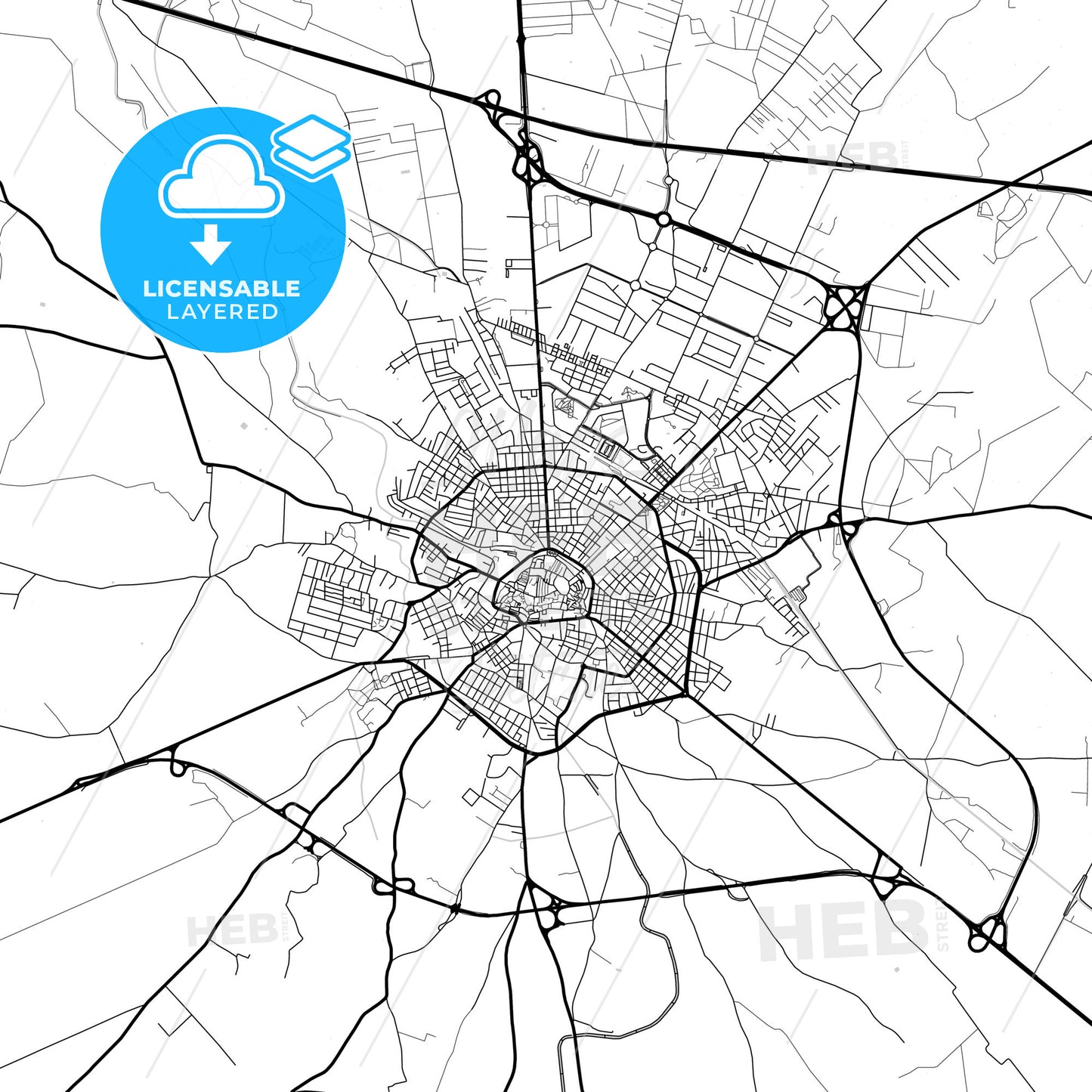 Layered PDF map of Andria, Apulia, Italy