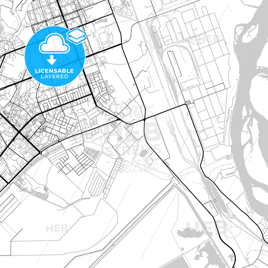 Layered PDF map of Angarsk, Irkutsk Oblast, Russia