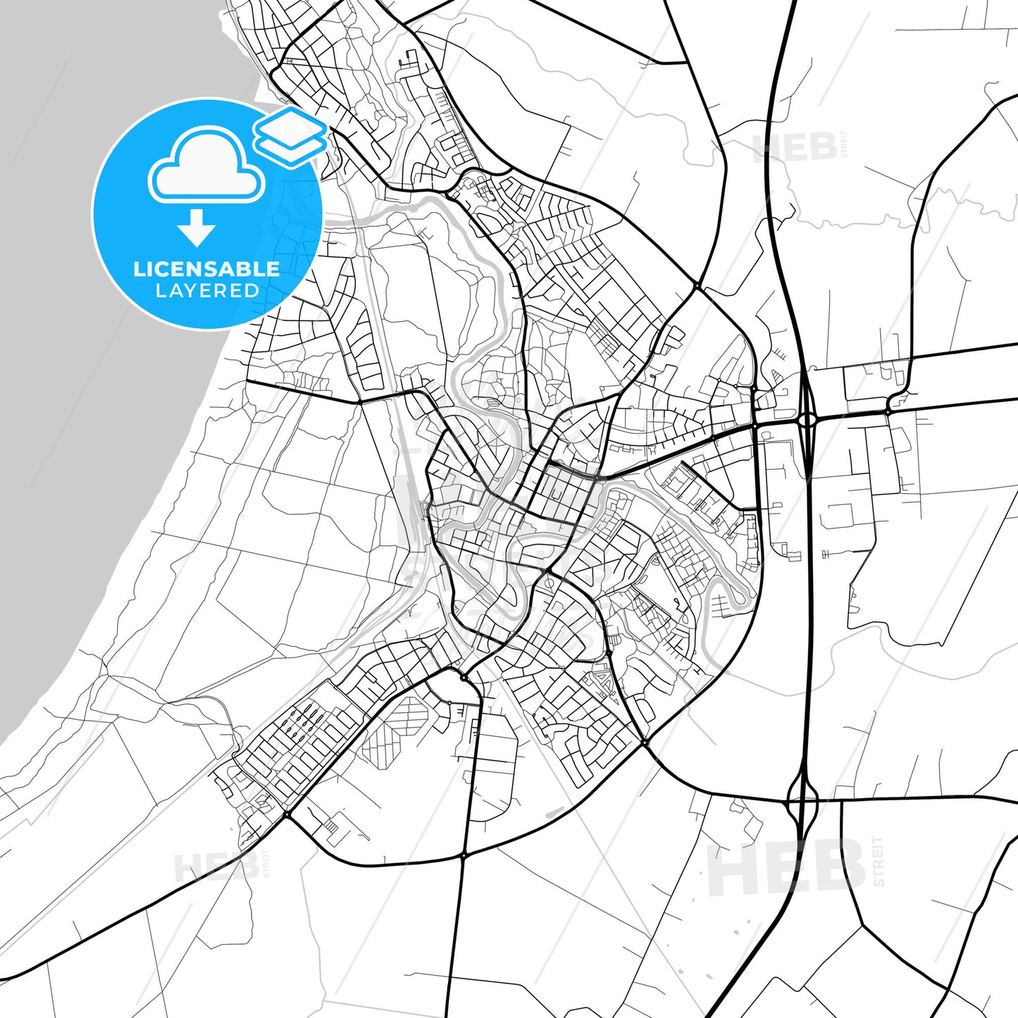 Layered PDF map of Ängelholm, Sweden