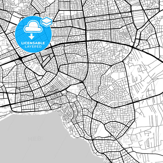 Layered PDF map of Antalya, Antalya, Turkey