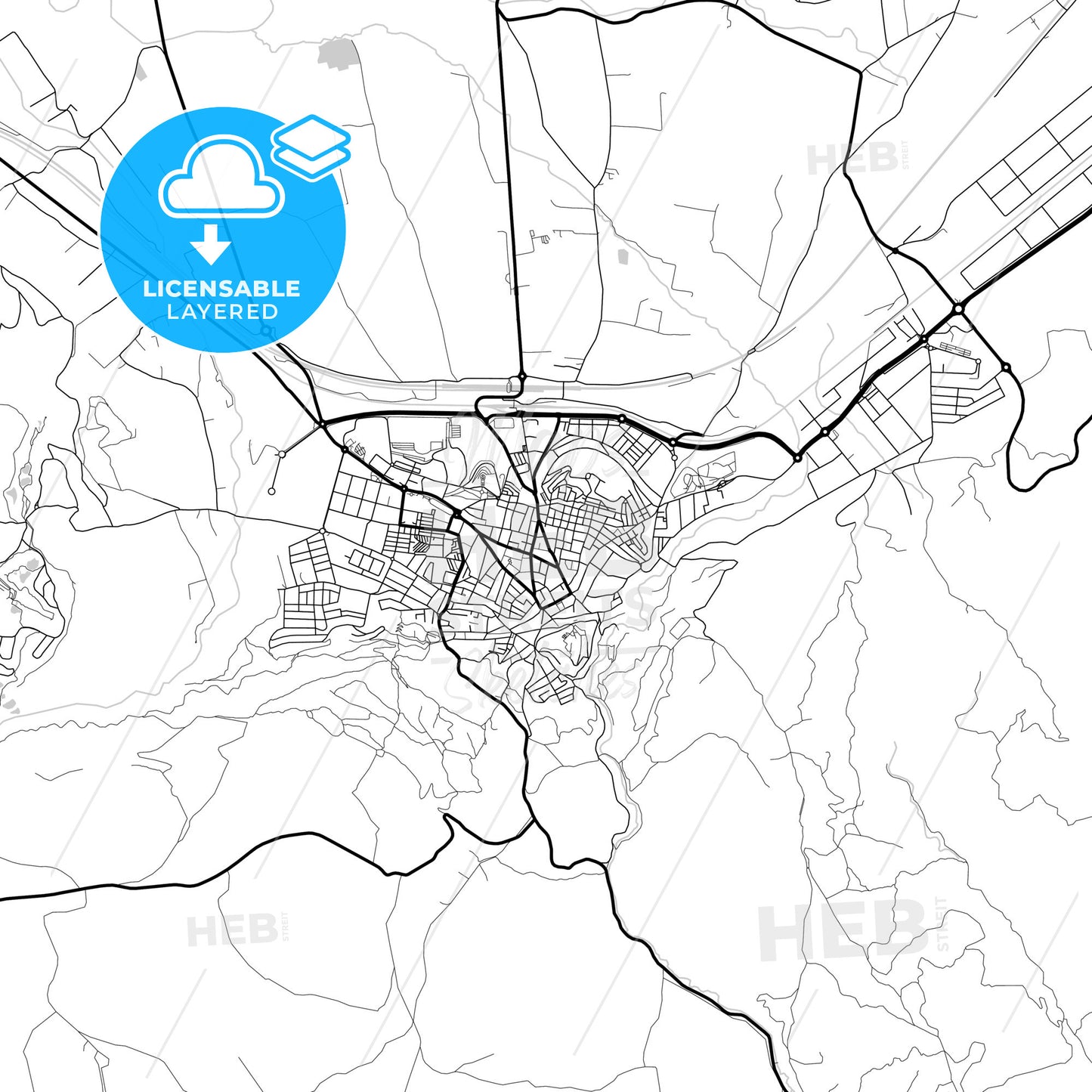 Layered PDF map of Antequera, Málaga, Spain