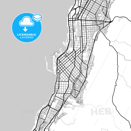 Layered PDF map of Antofagasta, Chile