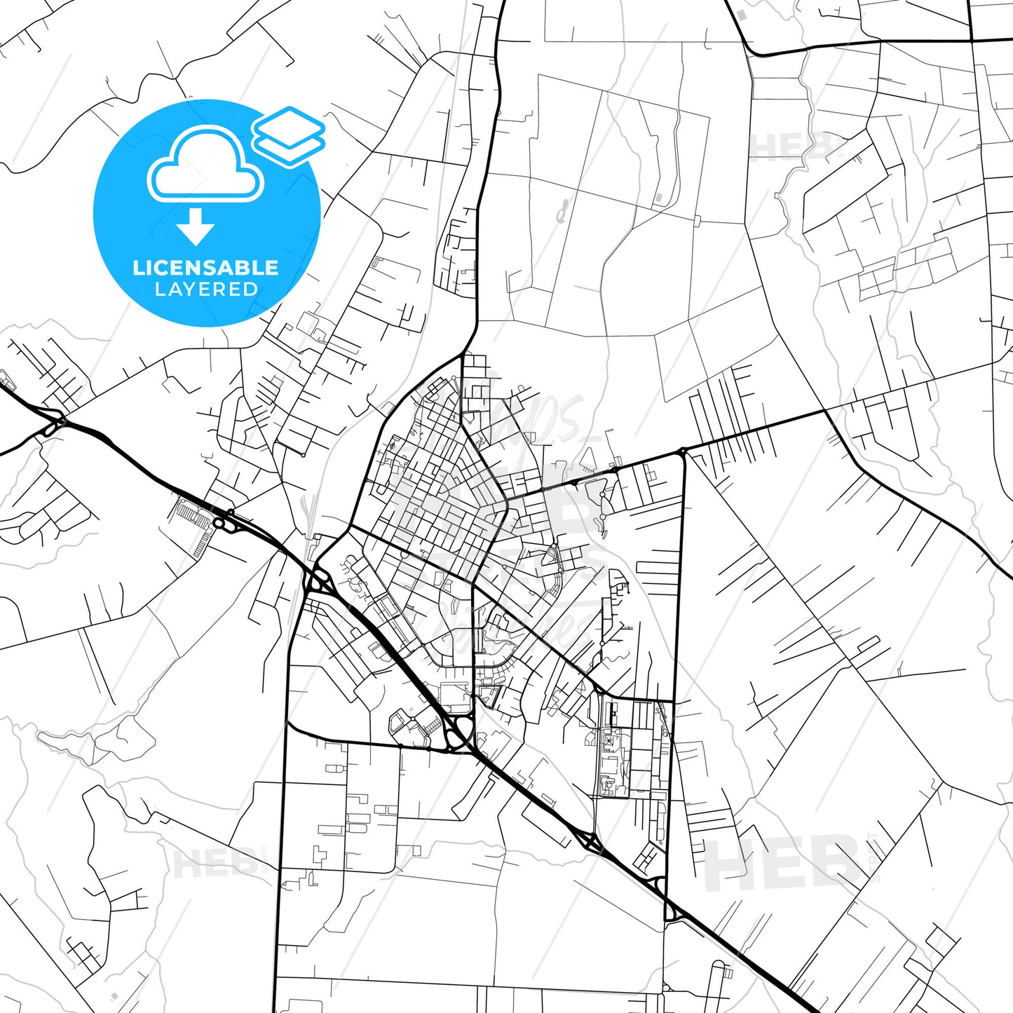 Layered PDF map of Aprilia, Lazio, Italy