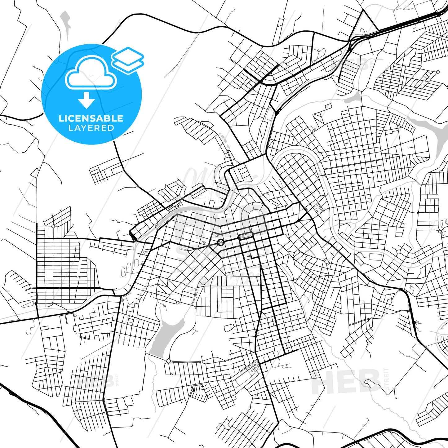 Layered PDF map of Apucarana, Brazil