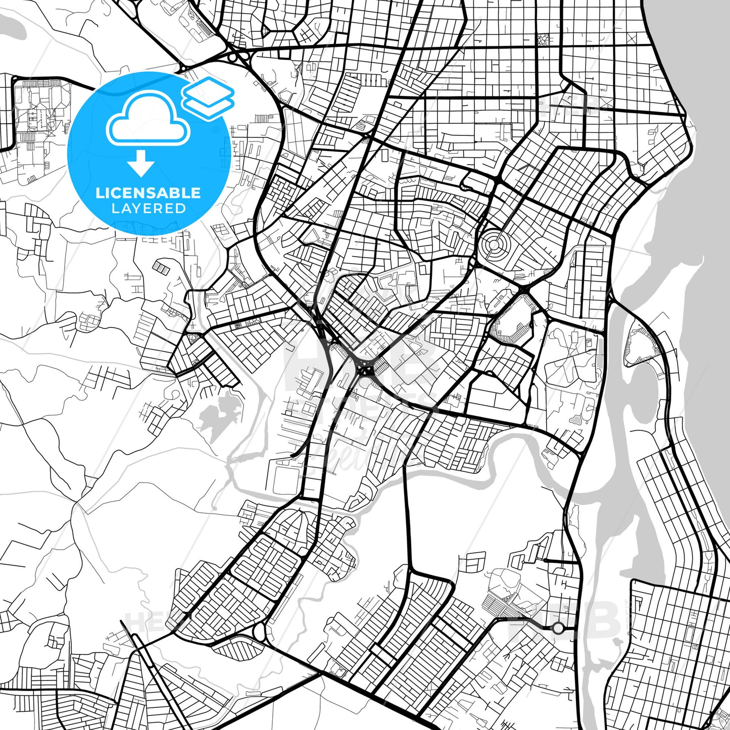 Layered PDF map of Aracaju, Brazil