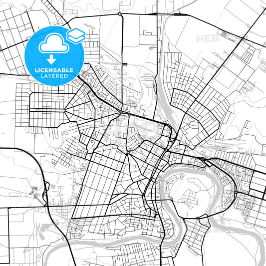 Layered PDF map of Arad, Arad, Romania