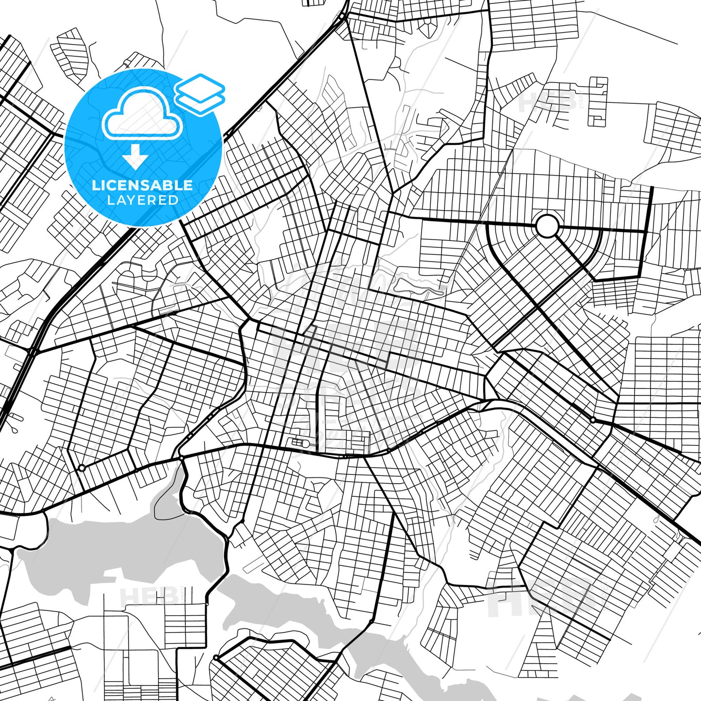 Layered PDF map of Araguaina, Brazil