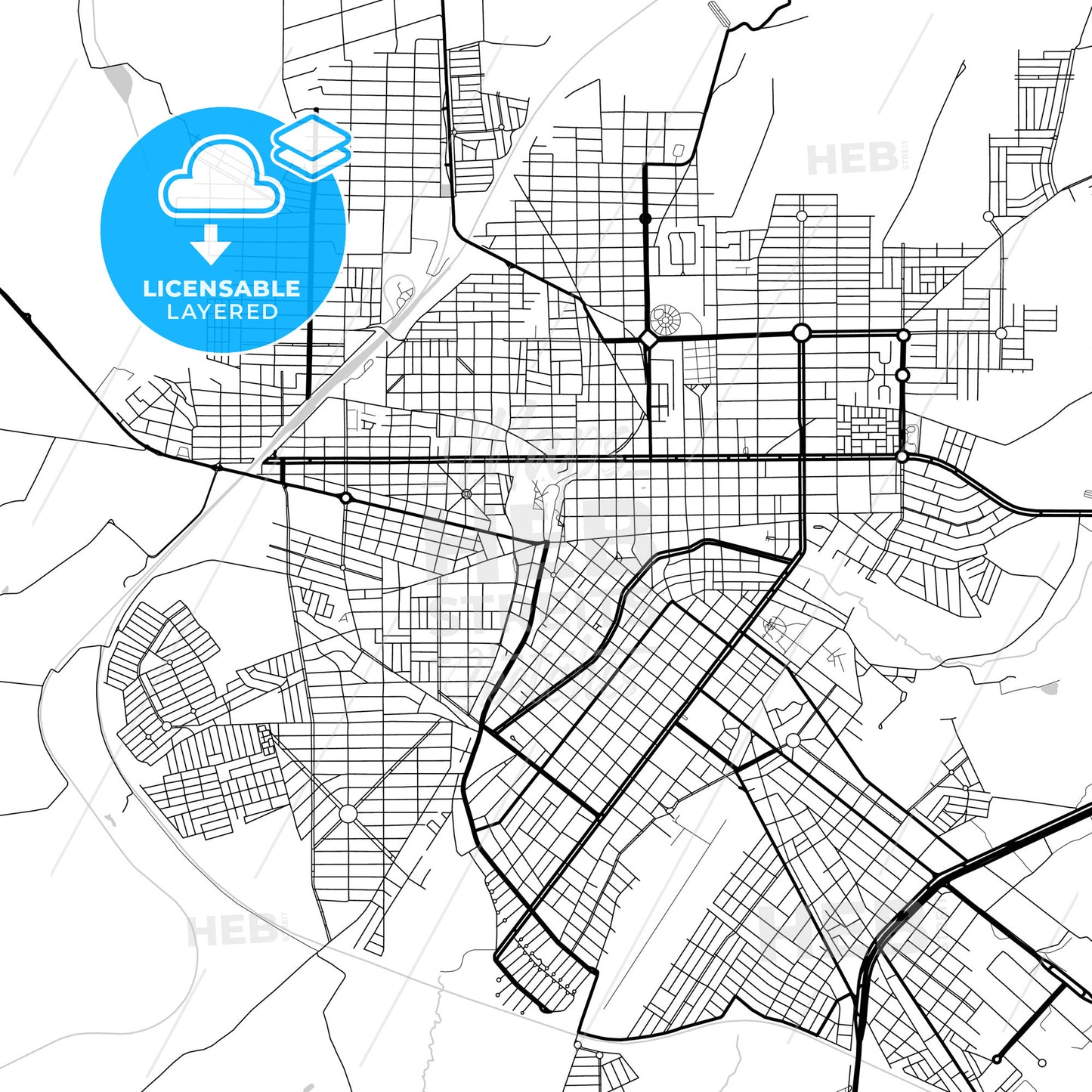 Layered PDF map of Araguari, Brazil